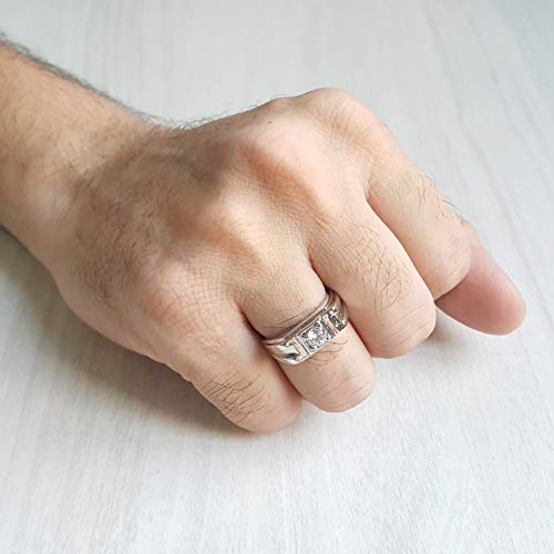 Crystal Proposal Engagement Band Ring